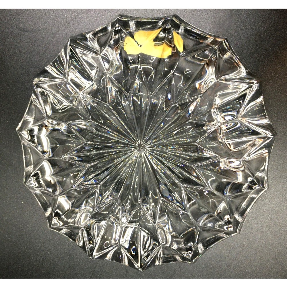 Gorham Crystal Full Lead Cut Glass Ashtray 6" Heavy Vintage Unused West Germany - Picture 6 of 10